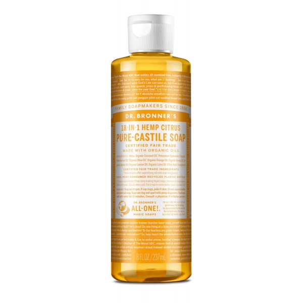 Dr Bronner Citrus Pure-Castile Liquid Soap 236ml Dr Bronner Citrus Pure-Castile Liquid Soap 236ml